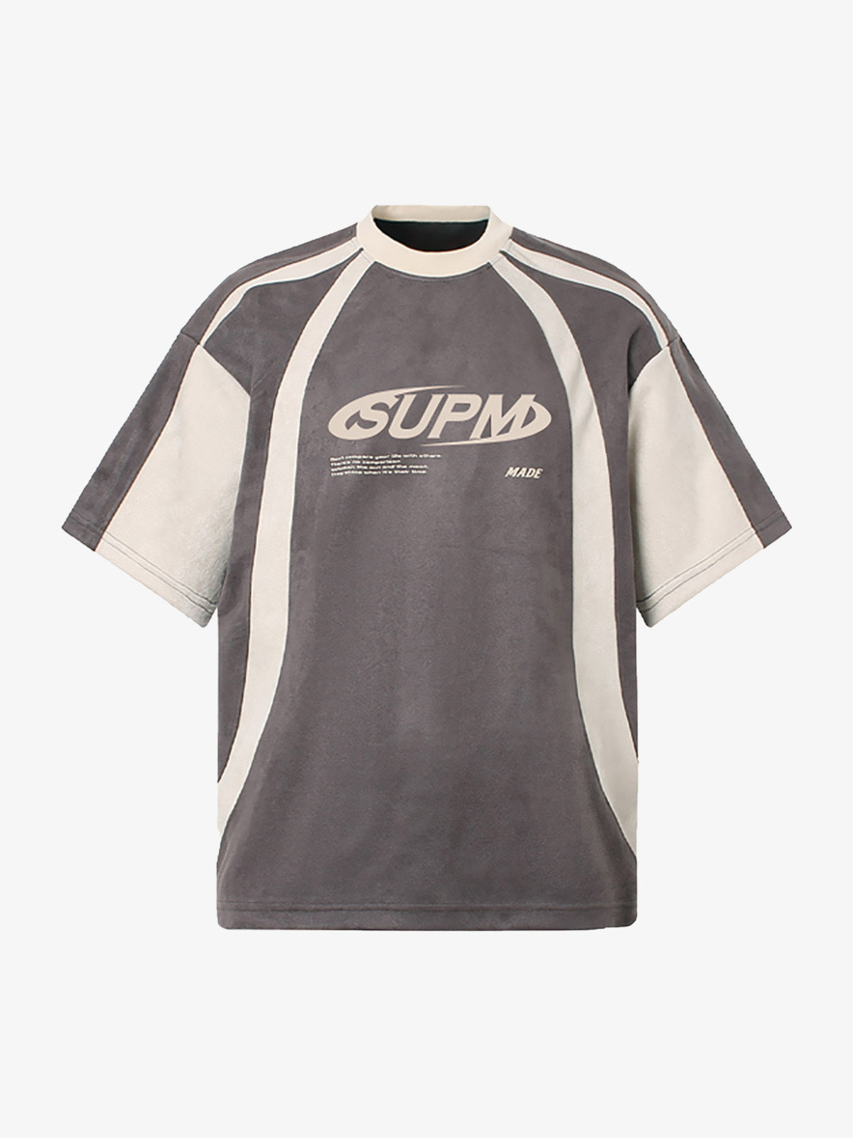 AuroravibeJersey Deconstructed Contrast Color Stitching Print T-shirt