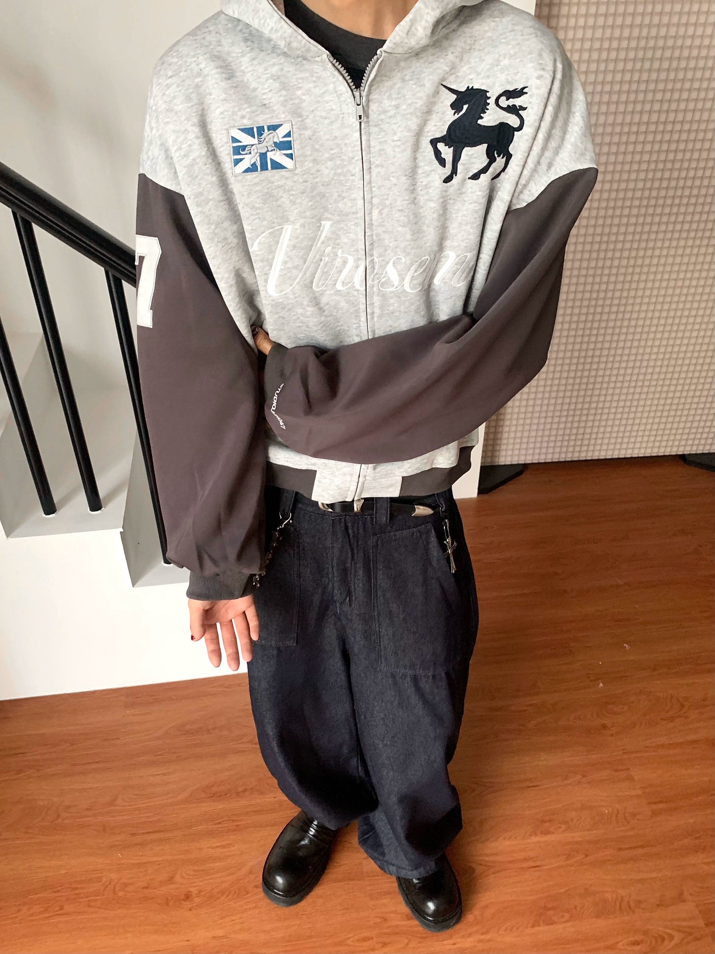 AuroraVibe - Stamp Hooded sweater-AV0036