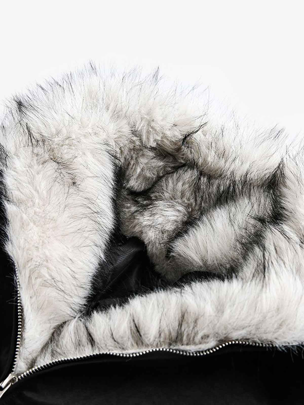 Auroravibe-Street Faux Fur Collar Zip-Up Jacket