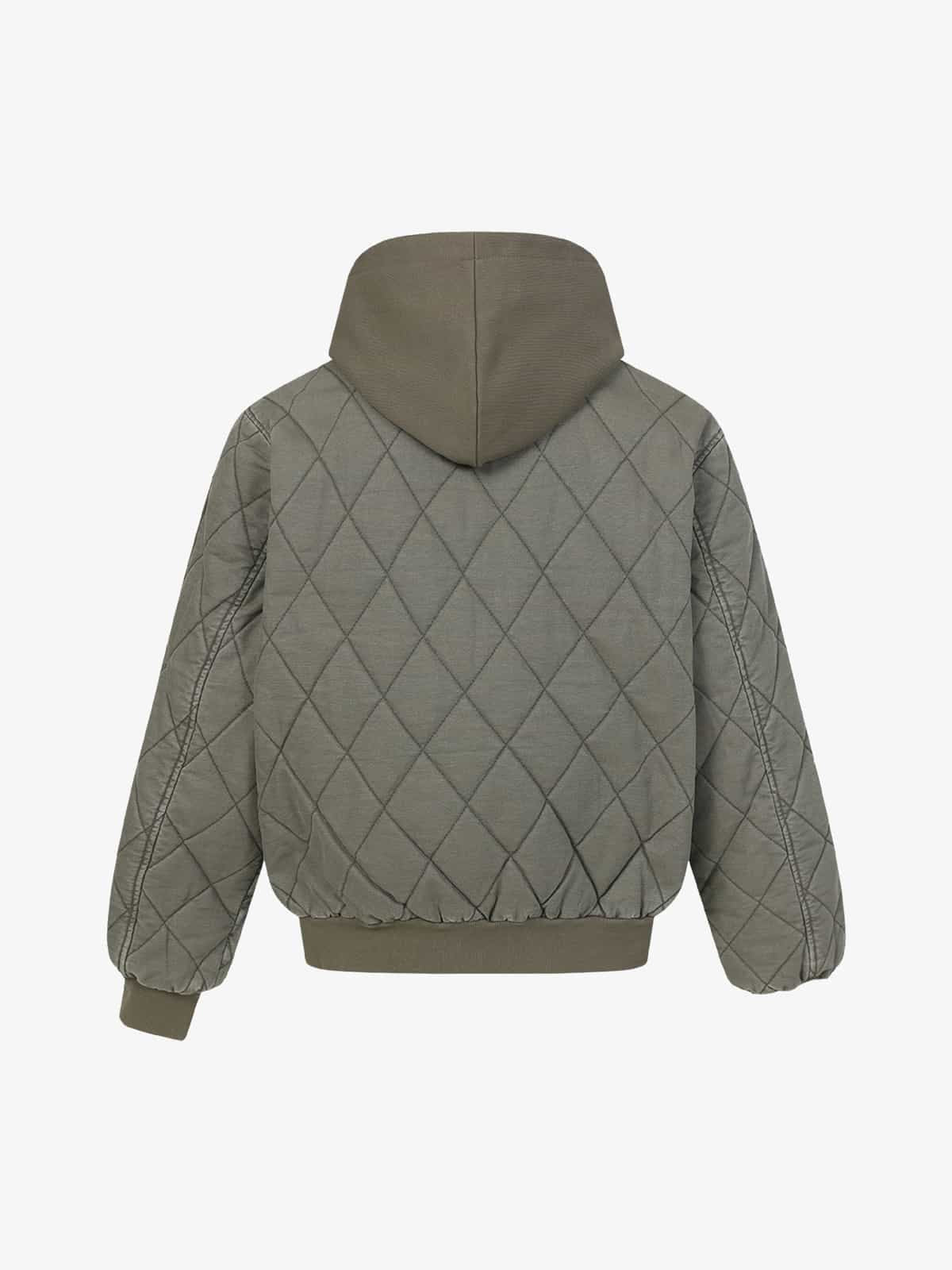 Auroravibe-Retro Quilted Patchwork Hooded Cargo Jacket