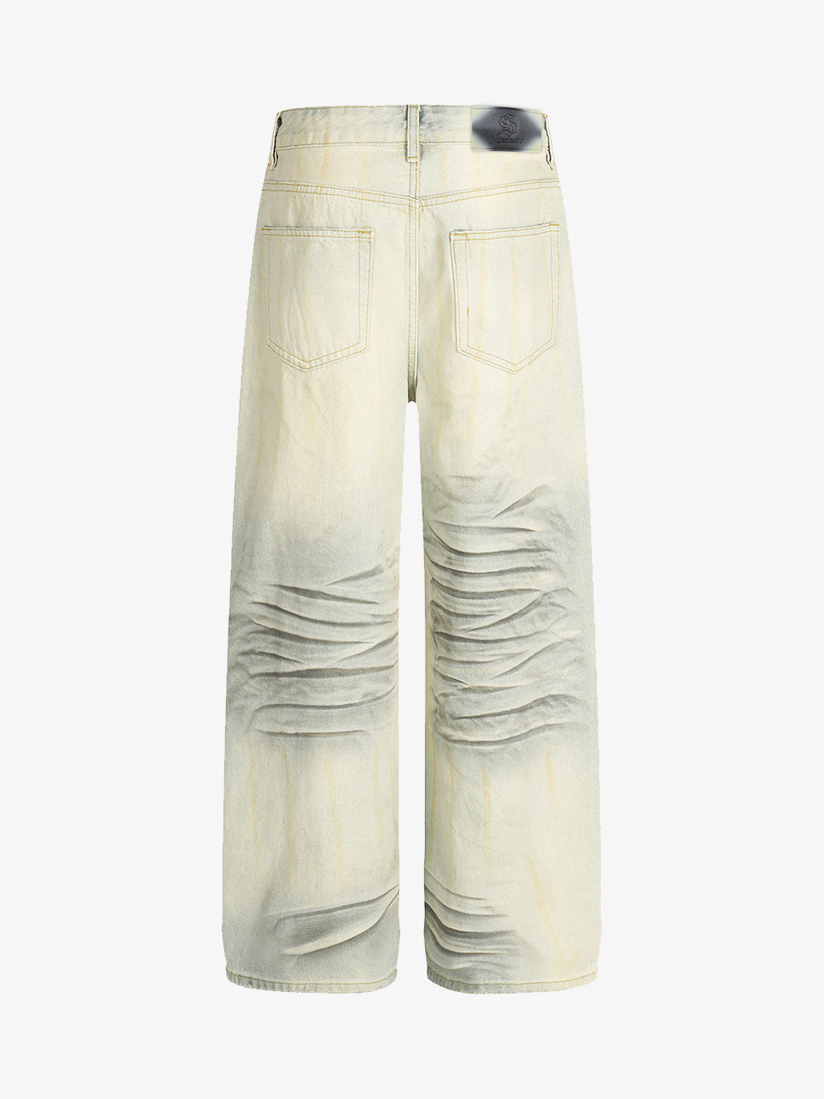 Auroravibe-Retro Whiskered Washed Distressed Straight Leg Jeans