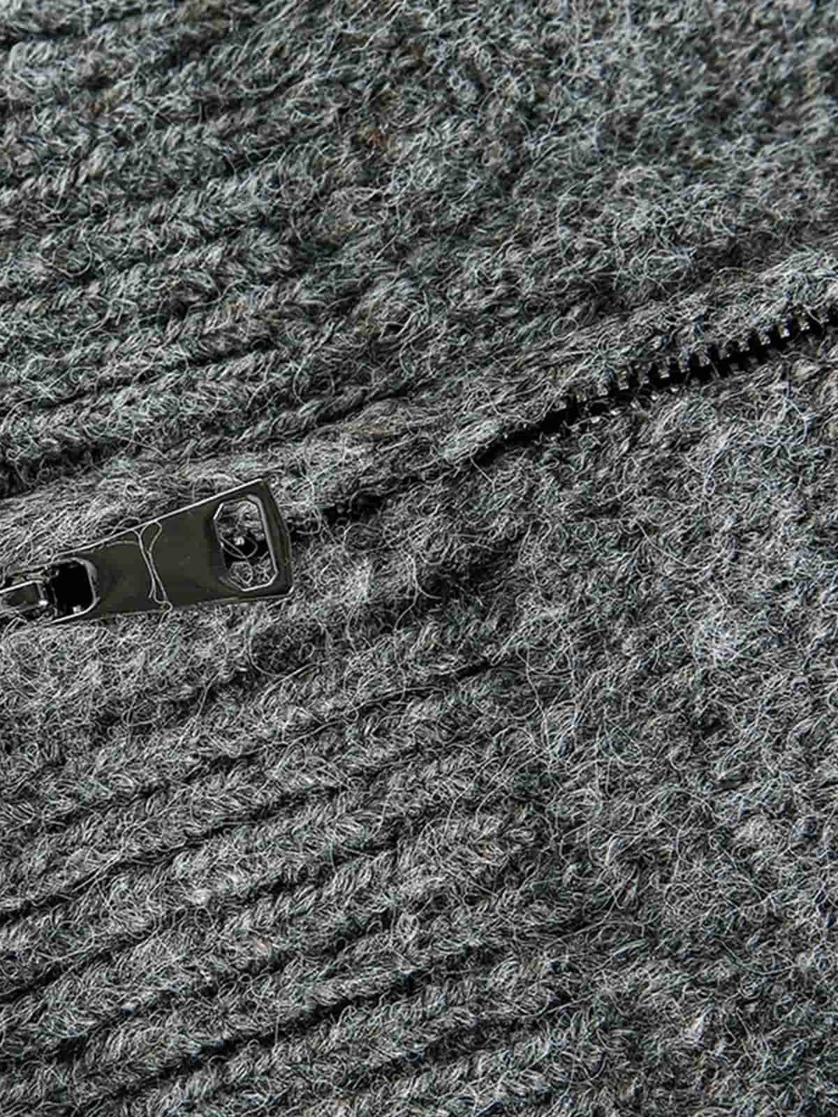 Auroravibe-Retro Christmas Reindeer Pattern Zip-Up Knit Cardigan Sweater