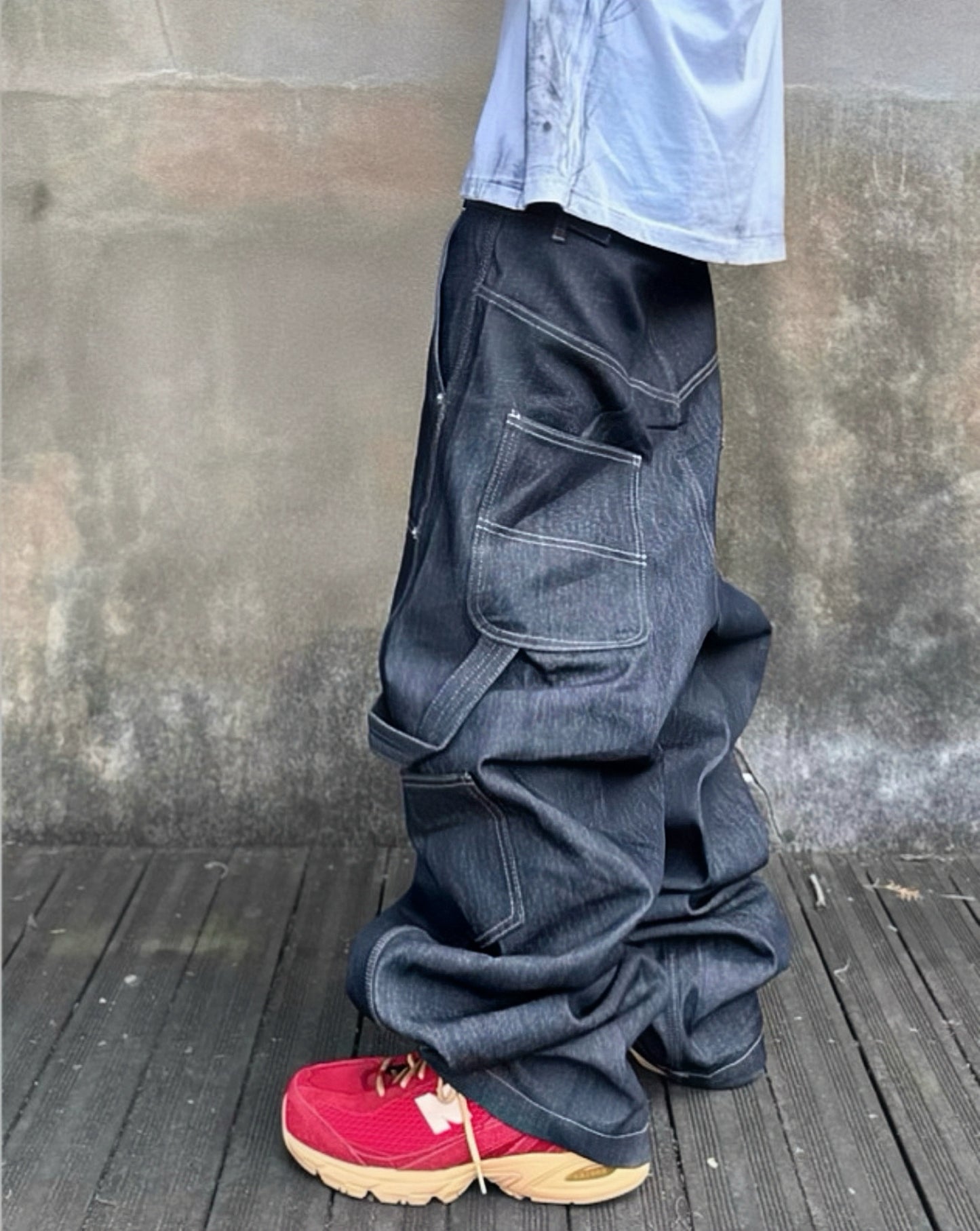 AuroraVibe - Vintage washed Jeans-AV0025