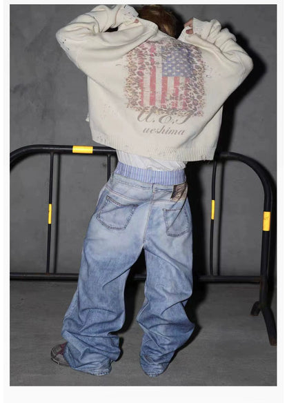 AuroraVibe - Vintage washed Jeans- AV0022