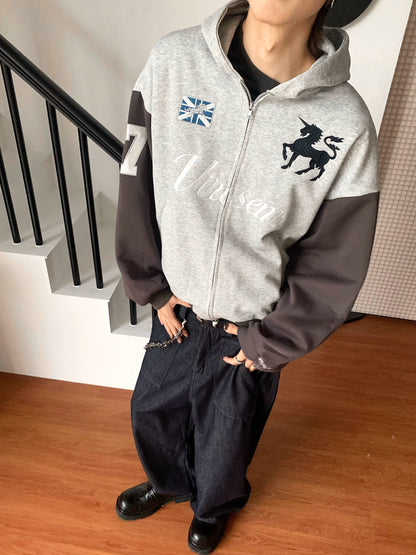 AuroraVibe - Stamp Hooded sweater-AV0036