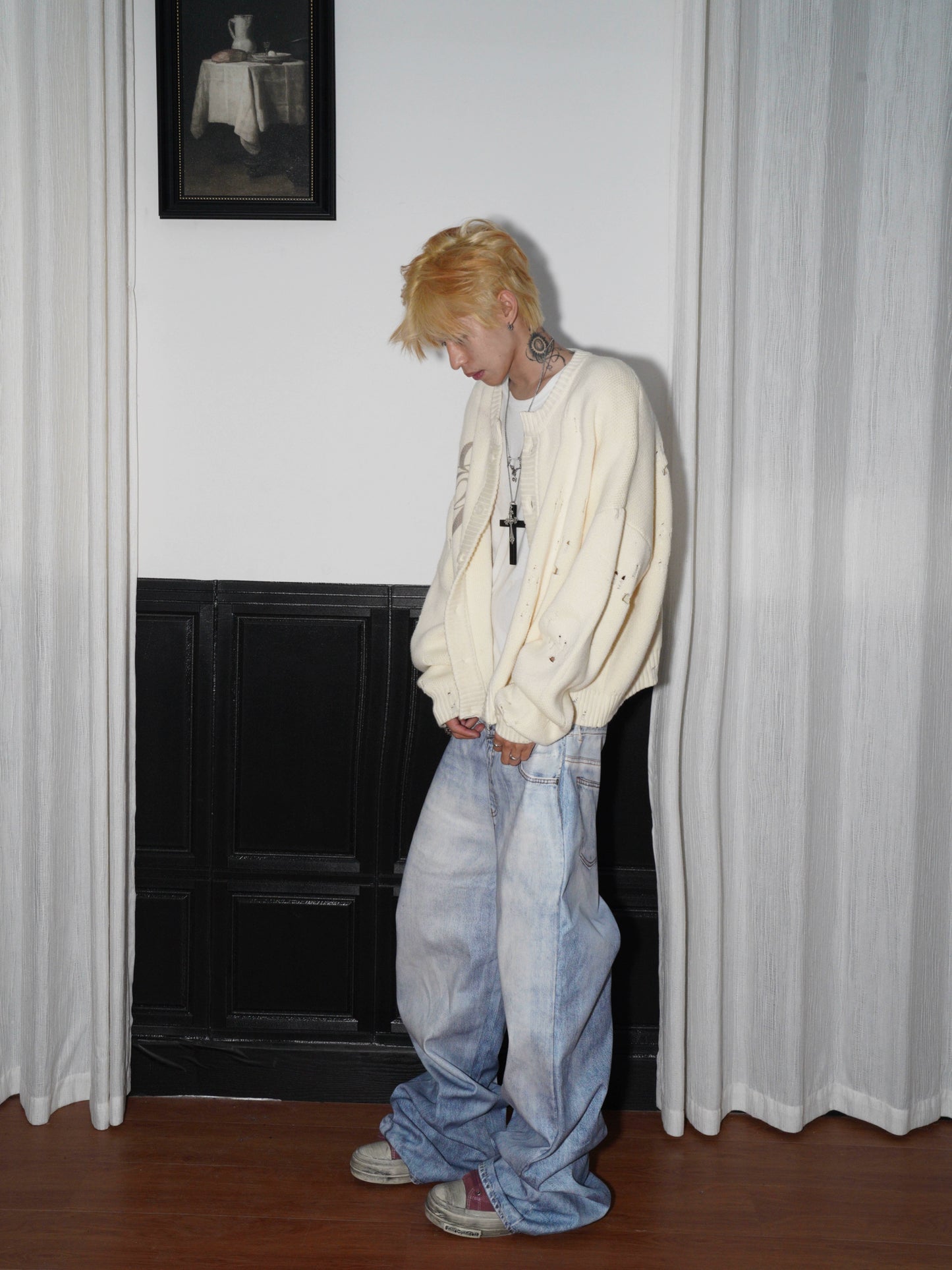 AuroraVibe - Vintage washed Jeans- AV0022