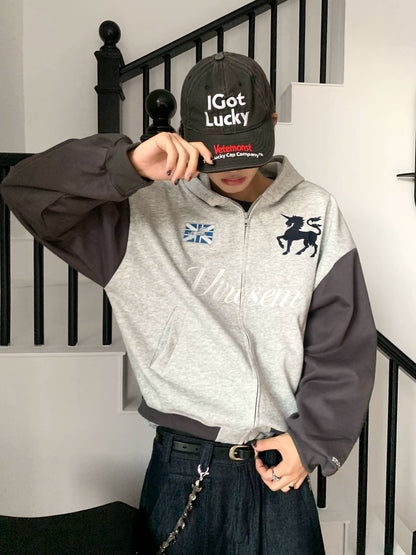 AuroraVibe - Stamp Hooded sweater-AV0036