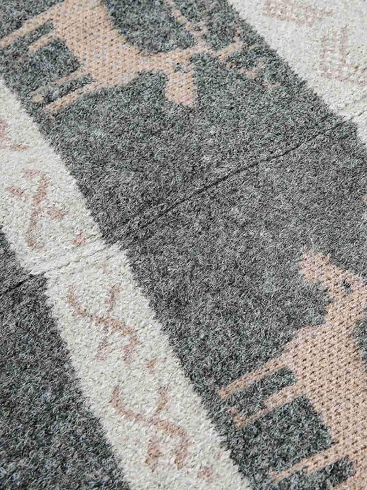 Auroravibe-Retro Christmas Reindeer Pattern Zip-Up Knit Cardigan Sweater